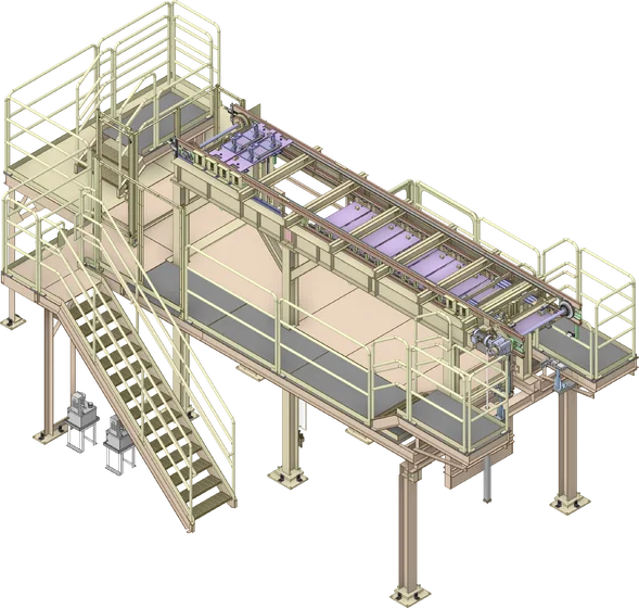Steel conveyor structure engineering model preview