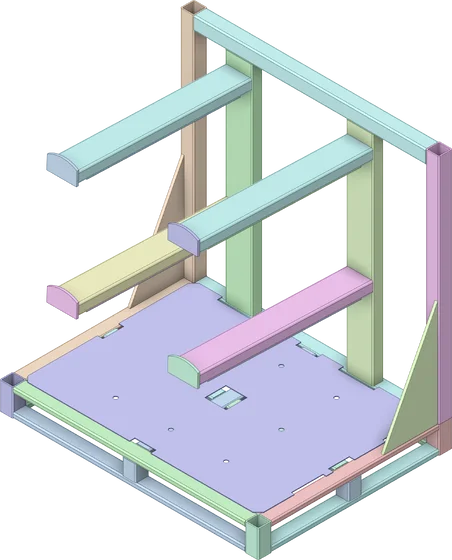 Steel storage rack system engineering model preview