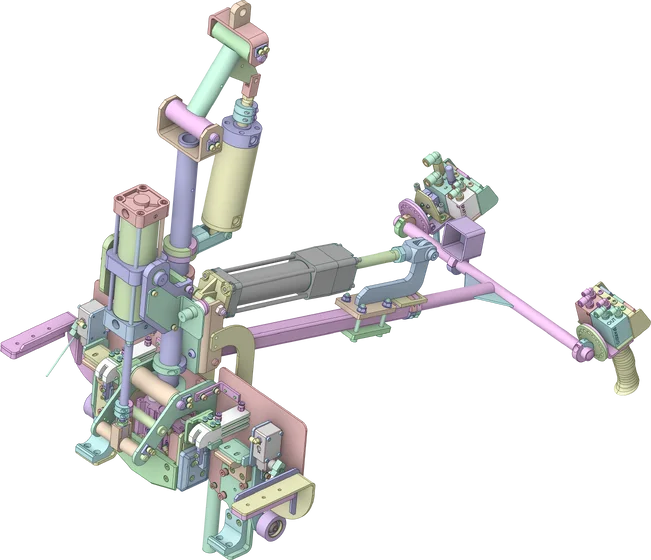 Vehicle body and frame lift device engineering model preview